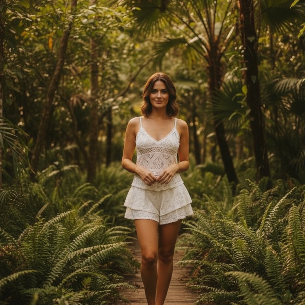 Hand made lace shorts with matching tank top